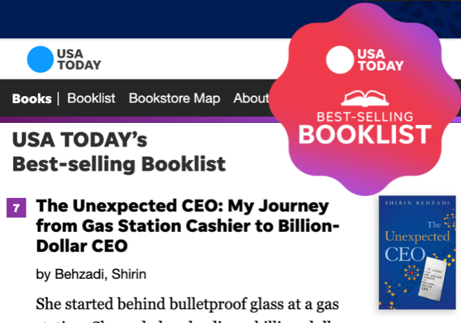 The Unexpected CEO by Shirin Behzadi Ranked Nimber 7 on USA TODAY Best Seller List