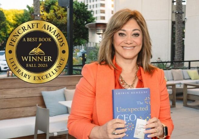 winner of the 2025 PenCraft Seasonal Book Award Fall Competition for Non-Fiction - Business Genre - Shirin Behzadi Author of the Unexpected CEO My Journey From Gas Station Cashier to Billion-Dolla